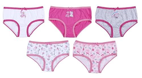 5er Pack Peppa Pig Mädchen Unterhosen | Kinder Baumwoll-Slips Mehrfarbig 1-2 Jahre