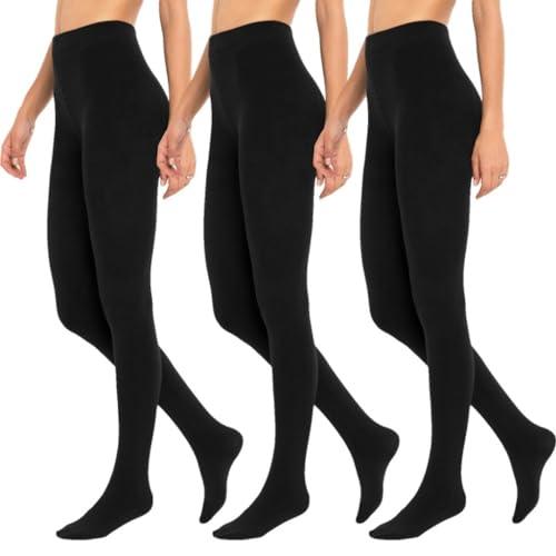 3er Pack Damen Thermostrumpfhosen mit extra warmen Innenfleece Winter Thermo Strumpfhosen - Palleon