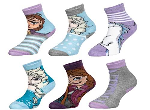 6 Paar Die Eiskönigin Frozen Mädchen Socken Kinder Strümpfe Mehrfarbig