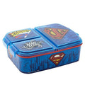 Stor Brotdose mit 3 Fächern für Kinder - Kids Sandwich Box - Lunchbox - Brotbox BPA frei (Disney, Frozen, LOL, Paw Patrol…) Superman Symbol