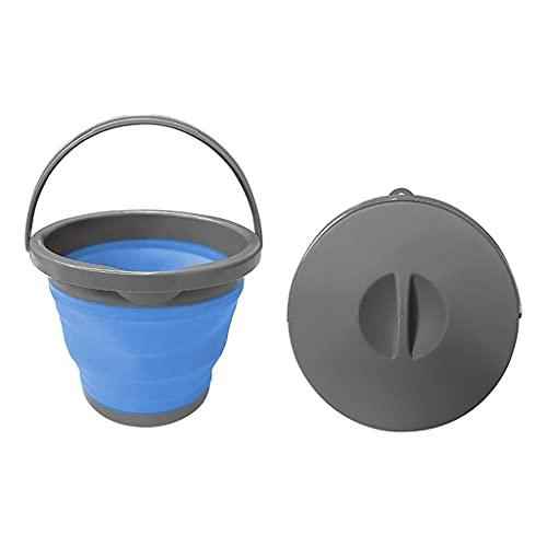 5 Liter Eimer mit Deckel faltbar | Putzeimer für Reinigung Camping Angeln Küche - 5L Falteimer