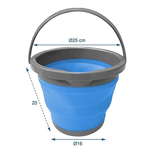 5 Liter Eimer mit Deckel faltbar | Putzeimer für Reinigung Camping Angeln Küche - 5L Falteimer - Palleon