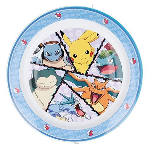 Pokemon Kinder-Geschirr Set mit Teller, Müslischale und Becher