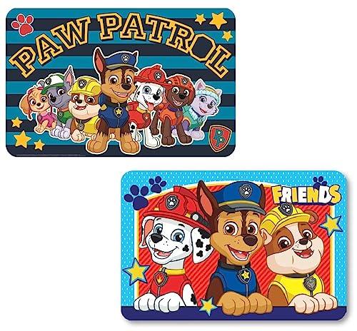 2er Set Platzdeckchen Paw Patrol | Tischunterlagen für Kinder | Abwischbare Knet- und Malunterlagen