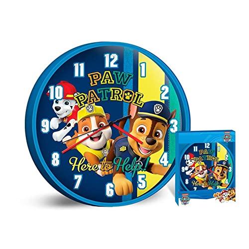 Kidslicensing Patrol - Wanduhr - Dekorative Uhr für Kinder - 25 cm, KD-PW16696, Bunt, One Size