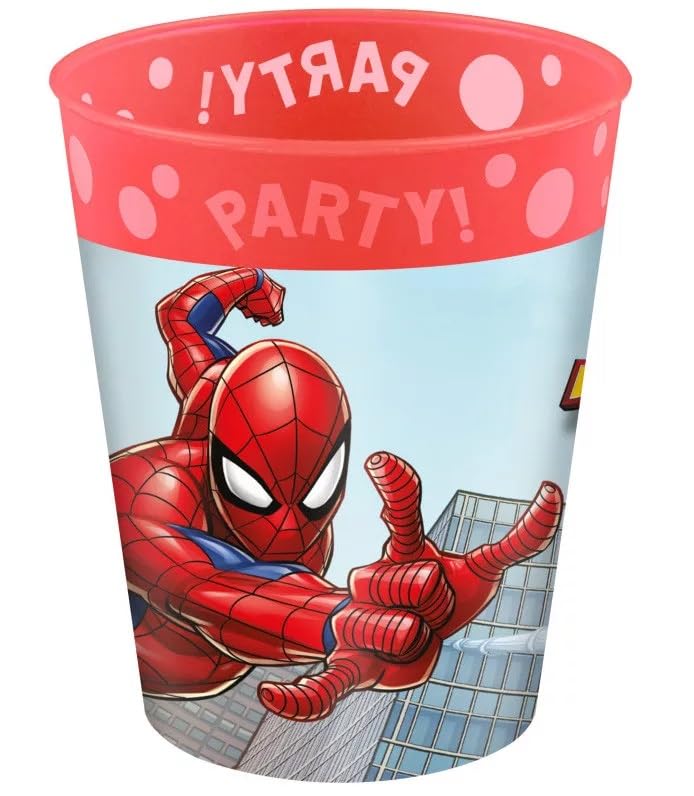 Palleon Spiderman Becher für Kinder - 4er Set Trinkbecher aus BPA-freiem Kunststoff - 250 ml Fassungsvermögen