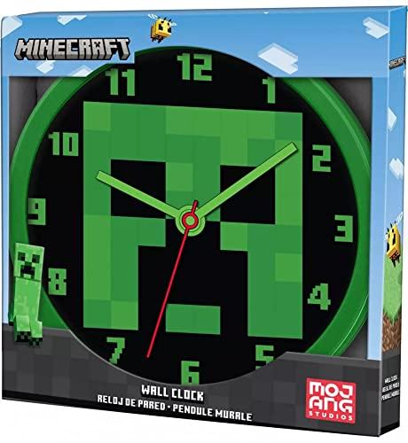 Palleon Minecraft Wand-Uhr mit Ziffernblatt zum Lernen Kinder-Uhr für Jungen und Mädchen Kinderzimmer