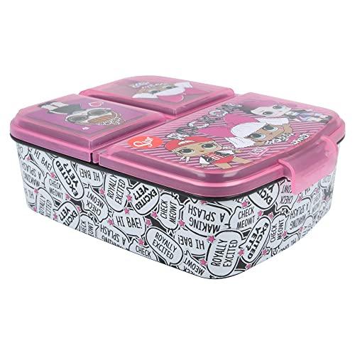 Stor Brotdose mit 3 Fächern für Kinder - Kids Sandwich Box - Lunchbox - Brotbox BPA frei (Disney, Frozen, LOL, Paw Patrol…) Lol Surprise