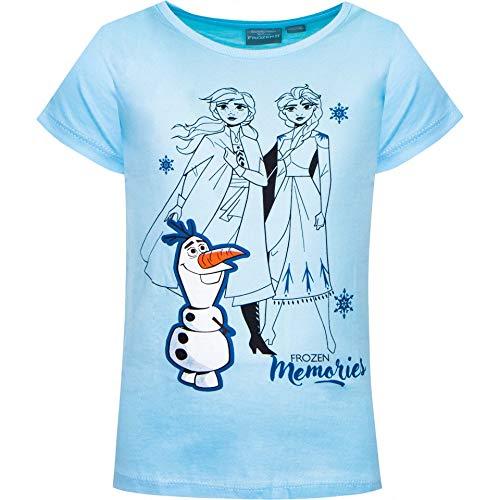 Frozen Die Eiskönigin Mädchen T-Shirt | Kinder Kurzarm Shirt Blau 104
