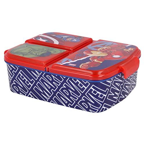 Stor Brotdose mit 3 Fächern für Kinder - Kids Sandwich Box - Lunchbox - Brotbox BPA frei (Disney, Frozen, LOL, Paw Patrol…) Avengers Rolling Thunder