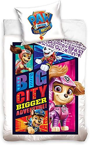 Bettwäsche-Set Paw Patrol, Bettbezug 135x200 cm + 1 Kissenbezug 80x80 cm, 100% Baumwolle