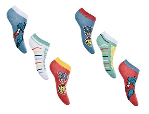 6 Paar Avengers Jungen Sneaker Socken Kinder Füßlinge Sneakersocken