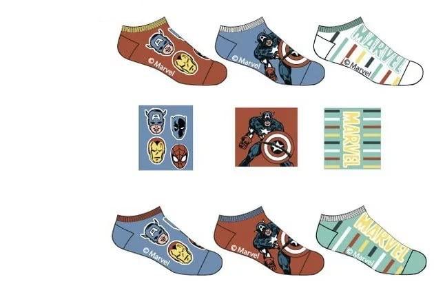 6 Paar Avengers Jungen Sneaker Socken Kinder Füßlinge Sneakersocken - Palleon