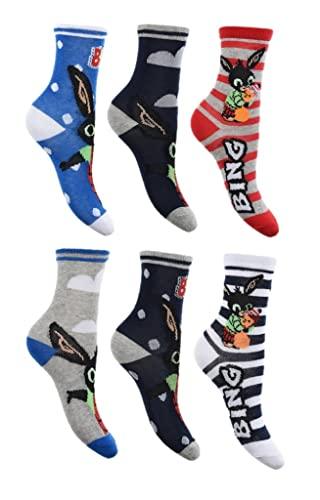 6 Paar Bing Jungen Socken Kinder Strümpfe Mehrfarbig 23-26