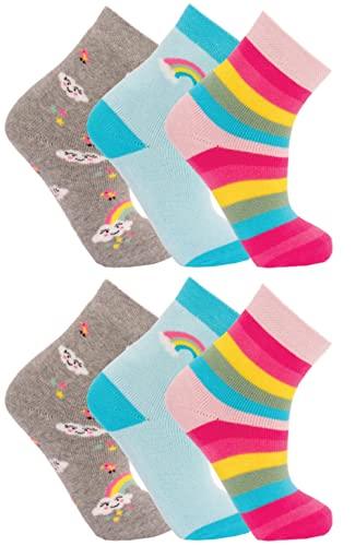 6 Paar Kinder Winter Thermo Socken warme Thermosocken Jungen / Mädchen Strümpfe mehrfarbig 4 23-26