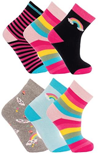 6 Paar Kinder Winter Thermo Socken warme Thermosocken Jungen / Mädchen Strümpfe mehrfarbig 2 27-30