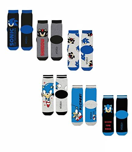 6 Paar Sonic Jungen Socken | Kinder Strümpfe - Palleon