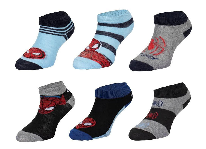 Jungen Sneaker Socken Kinder Füßlinge Spiderman 6 Paar Mehrfarbig 27-30