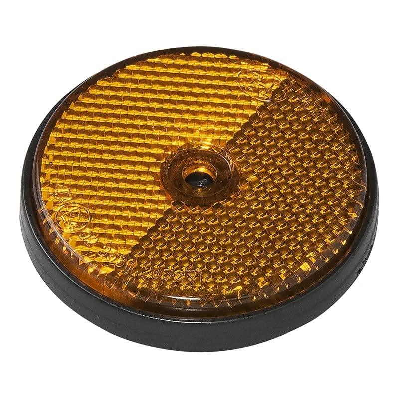 4 Stück Rückstrahler orange rund Anhänger Katzenauge Reflektor LKW Wohnwagen PKW 60mm