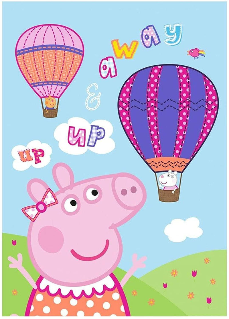 Peppa Pig Kuscheldecke Fleece 100x140 cm mit Peppa Wutz Up Up and Away