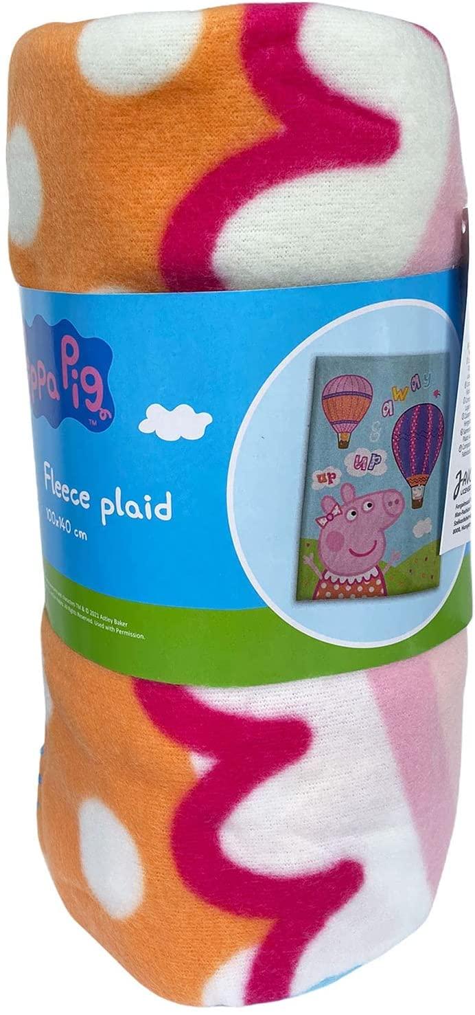 Peppa Pig Kuscheldecke Fleece 100x140 cm mit Peppa Wutz Up Up and Away