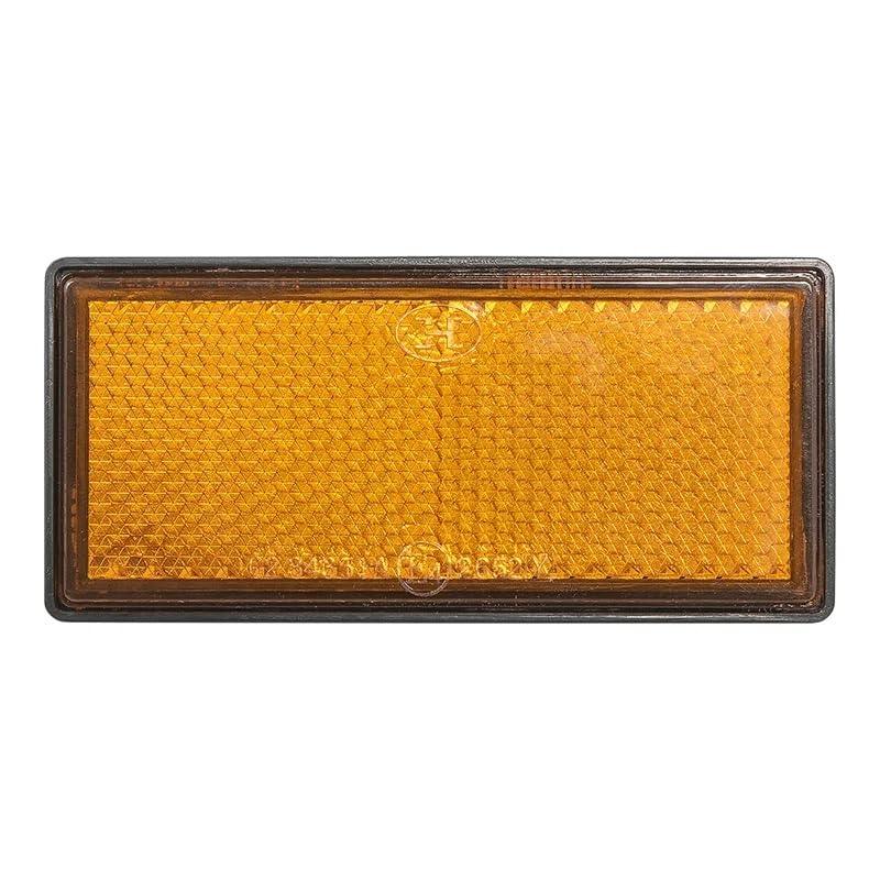 4er Pack Reflektoren orange eckig selbstklebend mit Grundplatte für mehr Sicherheit im Straßenverkehr - E4-geprüft, 85x39mm - Palleon