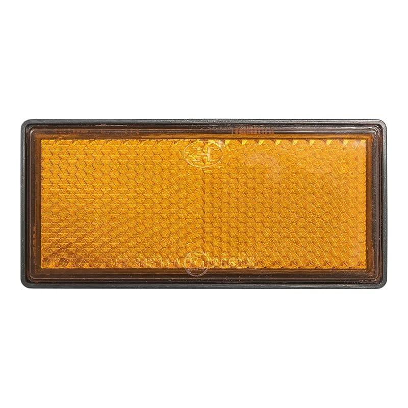 4er Pack Reflektoren orange eckig selbstklebend mit Grundplatte für mehr Sicherheit im Straßenverkehr - E4-geprüft, 85x39mm