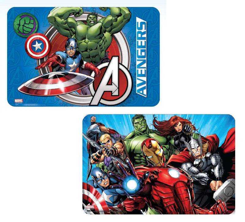 2er Set Platzdeckchen Avengers | Tischunterlagen für Kinder | Abwischbare Knet- und Malunterlagen