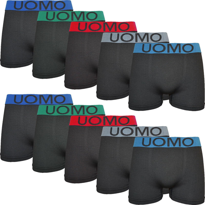 10er Pack Herren Boxershorts Retroshorts Microfaser Pants Unterhosen Mehrfarbig M-L