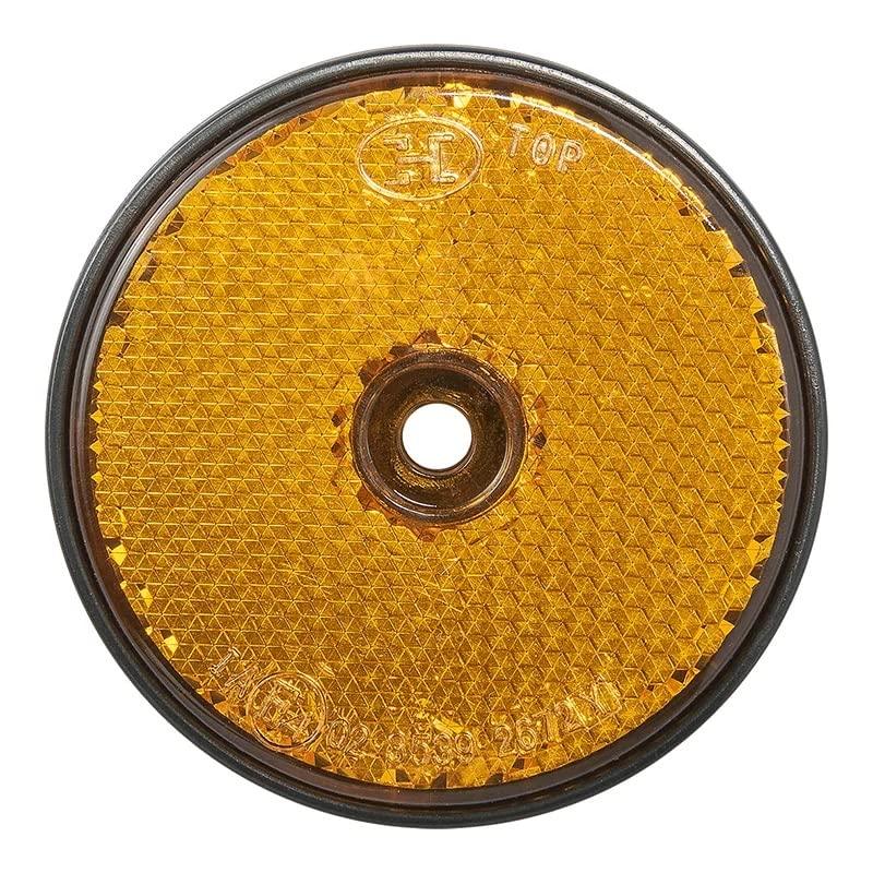 4 Stück Rückstrahler orange rund Anhänger Katzenauge Reflektor LKW Wohnwagen PKW 60mm