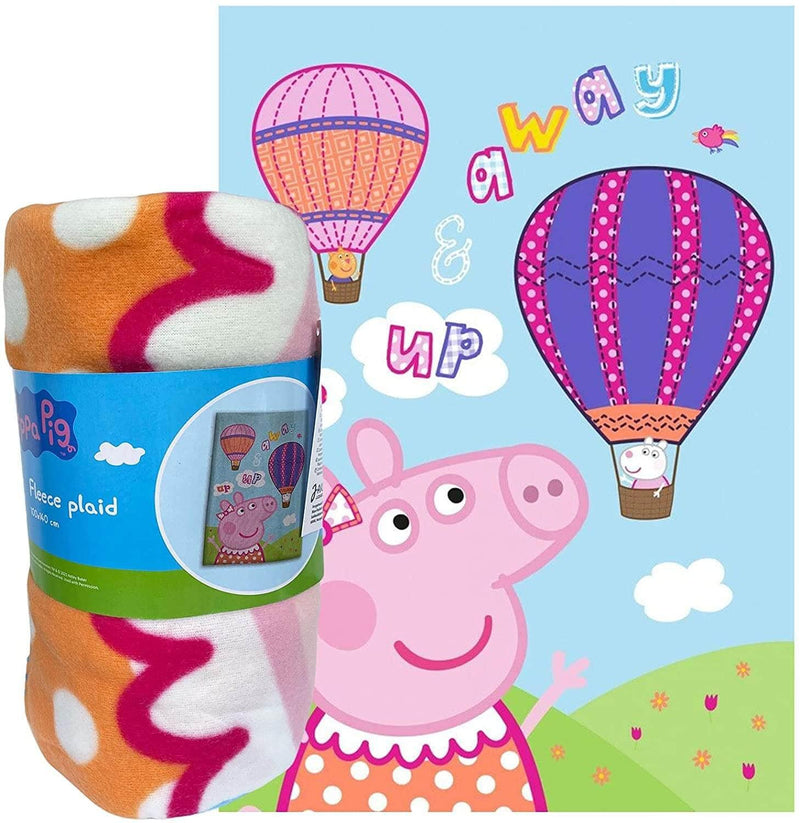 Peppa Pig Kuscheldecke Fleece 100x140 cm mit Peppa Wutz Up Up and Away