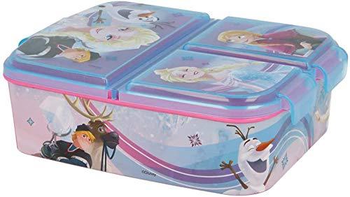 Brotdose Eiskönigin Lunchbox mit 3 Fächern, Bento Brotbox für Kinder - ideal für Schule, Kindergarten oder Freizeit - Palleon