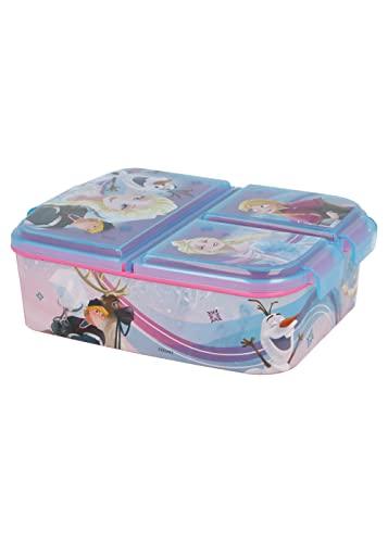 Frozen - Die Eiskönigin Anna und Elsa Kinder Premium Brotdose Lunchbox Frühstücks-Box Vesper-Dose mit 3 Fächern - Palleon