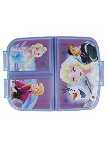 Frozen - Die Eiskönigin Anna und Elsa Kinder Premium Brotdose Lunchbox Frühstücks-Box Vesper-Dose mit 3 Fächern - Palleon