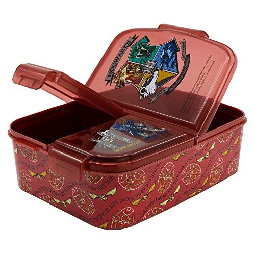 Harry Potter | Kinder 3-Fach-Sandwich-Box - Kinder-Lunch-Box - Snack-Halter - dekorierte Lunch-Box