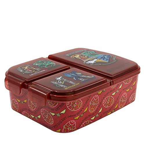 Harry Potter | Kinder 3-Fach-Sandwich-Box - Kinder-Lunch-Box - Snack-Halter - dekorierte Lunch-Box