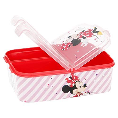 Minnie Mouse Kinder Premium Brotdose Lunchbox Frühstücks-Box Vesper-Dose mit 3 Fächern BPA-FREI - Palleon