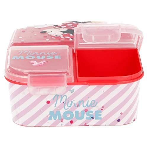Minnie Mouse Kinder Premium Brotdose Lunchbox Frühstücks-Box Vesper-Dose mit 3 Fächern BPA-FREI