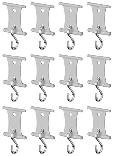 MULTIBROS 12 Stück Aufhänger mit S-Haken für Kederschiene Markisenhaken Vorzelt-Kleiderbügel 5/6mm und 7/8mm - Palleon