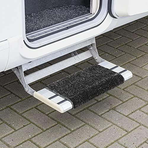 MULTIBROS Wohnmobil Trittstufen Fußmatte - Premium Teppich - Clean Step Fußmatte Wohnwagen - Camping Trittstufen Matte schwarz