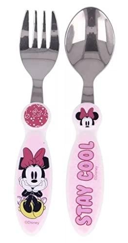 Palleon 2 TLG. Minnie Kinderbesteck Gabel + Löffel Boller Schäfle, Kopf aus Edelstahl
