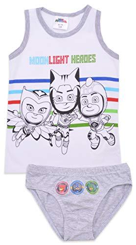 Palleon 4-TLG. Jungen Unterwäsche-Set PJ Masks Kinder Unterhemd + Slips - Palleon