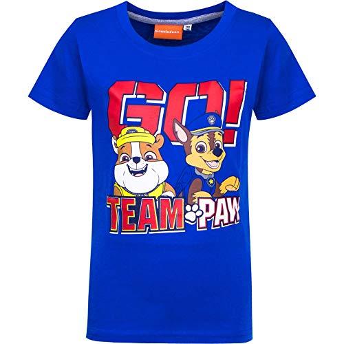 Paw Patrol Jungen T-Shirt | Kinder Kurzarm Shirt Blau 92