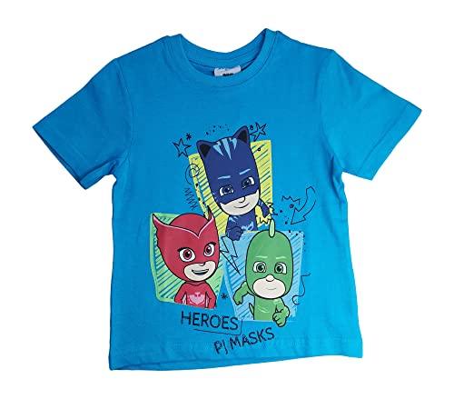 PJ Masks Jungen T-Shirt | Kinder Kurzarm Shirt Blau 128