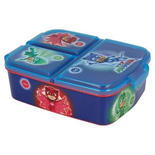 PJ Masks Kinder Premium Brotdose Lunchbox Frühstücks-Box Vesper-Dose mit 3 Fächern BPA-FREI
