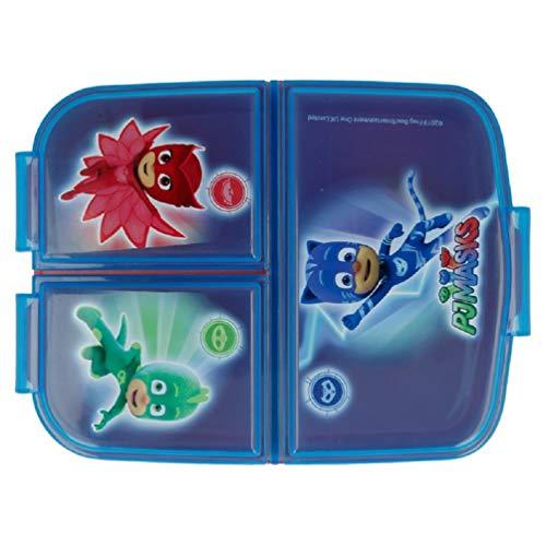 PJ Masks Kinder Premium Brotdose Lunchbox Frühstücks-Box Vesper-Dose mit 3 Fächern BPA-FREI