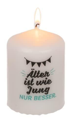 Stumpenkerze mit tollen Sprüchen | Säulenkerze | Wachskerze - Palleon